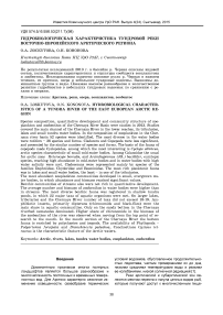 Гидробиологическая характеристика тундровой реки Восточно-Европейского Арктического региона