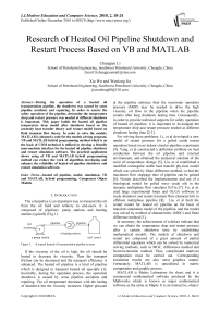 Research of Heated Oil Pipeline Shutdown and Restart Process Based on VB and MATLAB