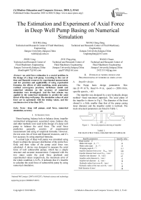 The Estimation and Experiment of Axial Force in Deep Well Pump Basing on Numerical Simulation