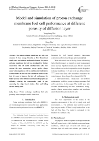 Model and simulation of proton exchange membrane fuel cell performance at different porosity of diffusion layer