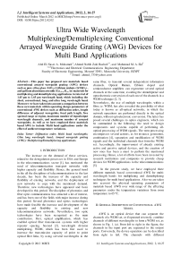 Ultra Wide Wavelength Multiplexing/Demultiplexing Conventional Arrayed Waveguide Grating (AWG) Devices for Multi Band Applications