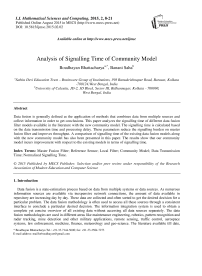 Analysis of Signalling Time of Community Model