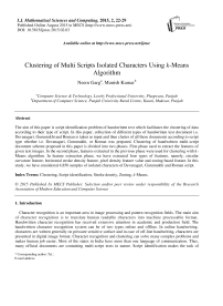 Clustering of Multi Scripts Isolated Characters Using k-Means Algorithm