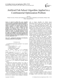 Artificial Fish School Algorithm Applied in a Combinatorial Optimization Problem