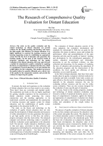 The Research of Comprehensive Quality Evaluation for Distant Education