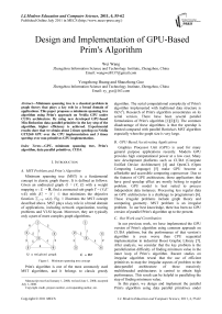 Design and Implementation of GPU-Based Prim's Algorithm