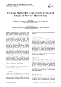 Modified Method for Denoising the Ultrasound Images by Wavelet Thresholding