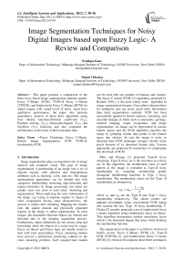 Image Segmentation Techniques for Noisy Digital Images based upon Fuzzy Logic- A Review and Comparison