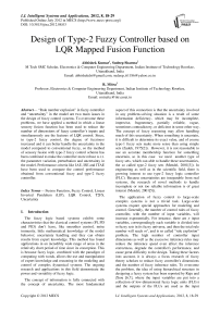 Design of Type-2 Fuzzy Controller based on LQR Mapped Fusion Function