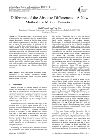 Difference of the Absolute Differences – A New Method for Motion Detection