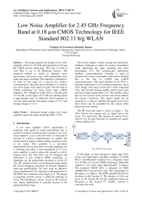 Low Noise Amplifier for 2.45 GHz Frequency Band at 0.18 μm CMOS Technology for IEEE Standard 802.11 b/g WLAN