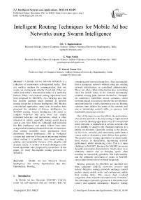 Intelligent Routing Techniques for Mobile Ad hoc Networks using Swarm Intelligence