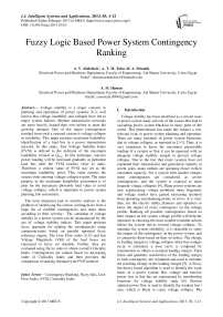 Fuzzy Logic Based Power System Contingency Ranking