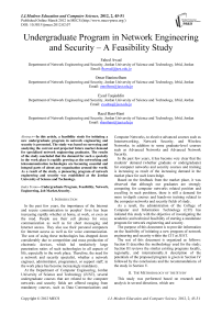 Undergraduate Program in Network Engineering and Security – A Feasibility Study