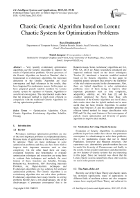 Chaotic Genetic Algorithm based on Lorenz Chaotic System for Optimization Problems