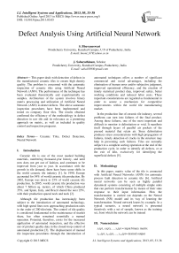 Defect Analysis Using Artificial Neural Network