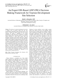 An Expert GIS-Based ANP-OWA Decision Making Framework for Tourism Development Site Selection