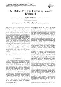 QoS Metrics for Cloud Computing Services Evaluation