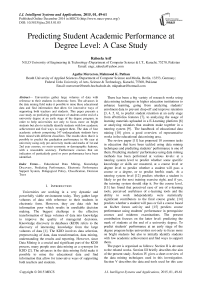 Predicting Student Academic Performance at Degree Level: A Case Study