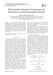 PD Controller Structures: Comparison and Selection for an Electromechanical System