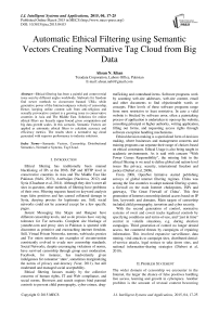 Automatic Ethical Filtering using Semantic Vectors Creating Normative Tag Cloud from Big Data