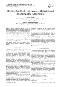 Bespoke Shuffled Frog Leaping Algorithm and its Engineering Applications