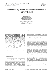 Contemporary Trends in Defect Prevention: A Survey Report
