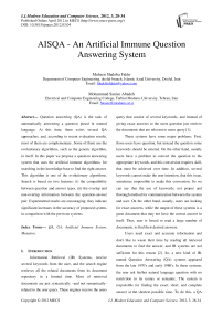 AISQA - An Artificial Immune Question Answering System