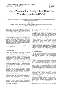 Image Watermarking Using 3-Level Discrete Wavelet Transform (DWT)