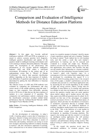 Comparison and Evaluation of Intelligence Methods for Distance Education Platform