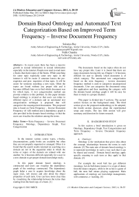 Domain Based Ontology and Automated Text Categorization Based on Improved Term Frequency – Inverse Document Frequency