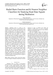 Radial Basis Function and K-Nearest Neighbor Classifiers for Studying Heart Rate Signals during Meditation