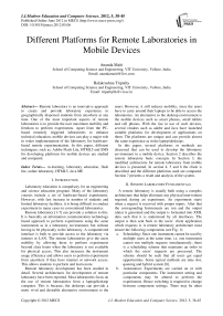 Different Platforms for Remote Laboratories in Mobile Devices