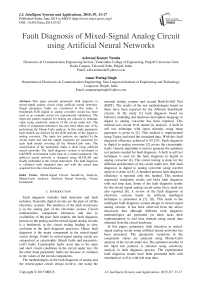 Fault Diagnosis of Mixed-Signal Analog Circuit using Artificial Neural Networks