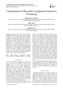 Classification of Reusable Components Based on Clustering