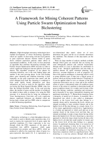 A Framework for Mining Coherent Patterns Using Particle Swarm Optimization based Biclustering