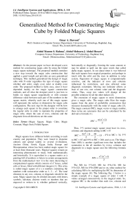 Generalized Method for Constructing Magic Cube by Folded Magic Squares