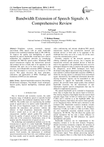 Bandwidth Extension of Speech Signals: A Comprehensive Review