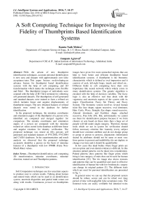 A Soft Computing Technique for Improving the Fidelity of Thumbprints Based Identification Systems