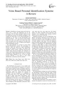 Veins Based Personal Identification Systems: A Review