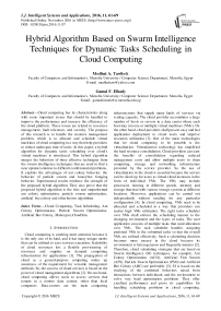 Hybrid Algorithm Based on Swarm Intelligence Techniques for Dynamic Tasks Scheduling in Cloud Computing