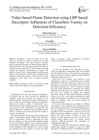 Video-based Flame Detection using LBP-based Descriptor: Influences of Classifiers Variety on Detection Efficiency