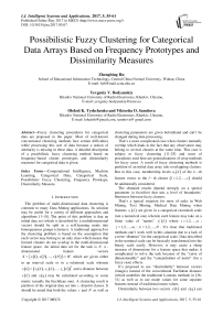 Possibilistic Fuzzy Clustering for Categorical Data Arrays Based on Frequency Prototypes and Dissimilarity Measures