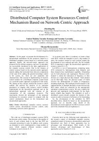 Distributed Computer System Resources Control Mechanism Based on Network-Centric Approach