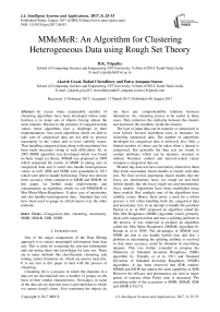 MMeMeR: An Algorithm for Clustering Heterogeneous Data using Rough Set Theory