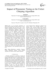 Impact of Parameter Tuning on the Cricket Chirping Algorithm