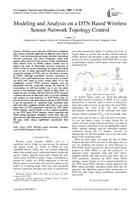Modeling and Analysis on a DTN Based Wireless Sensor Network Topology Control