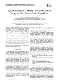 System Design of a Trusted SoC and Detailed Analysis of its Secure State Transitions