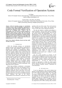 Code Formal Verification of Operation System