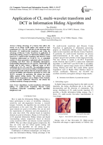 Application of CL multi-wavelet transform and DCT in Information Hiding Algorithm